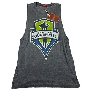 Mitchell & Ness Womens M Charcoal Gray Seattle‎ Sounders FC Muscle Tee NWT